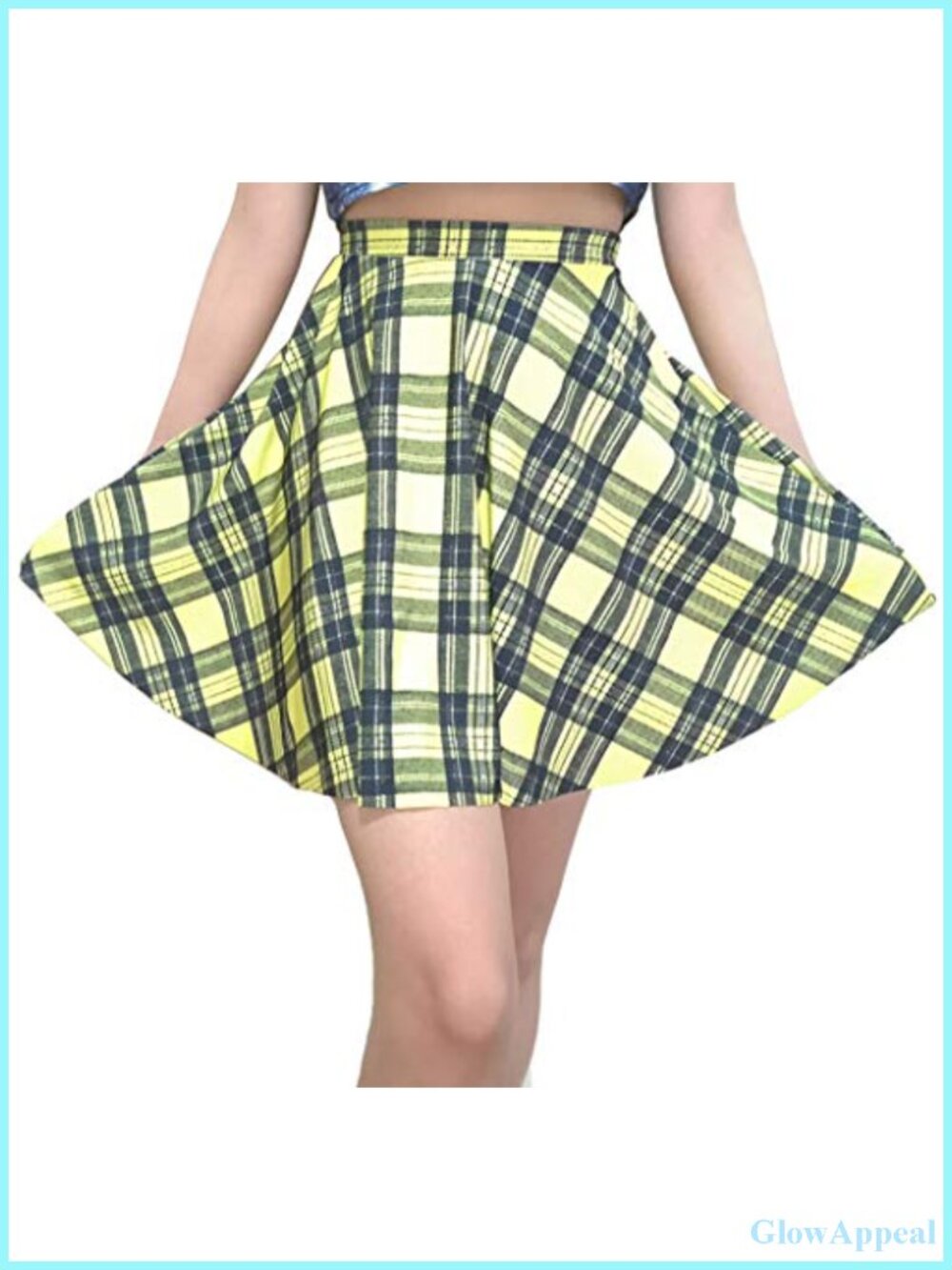 Women's Pleated Elastic Waist Flared Midi Skater Skirt Polyester Spandex
